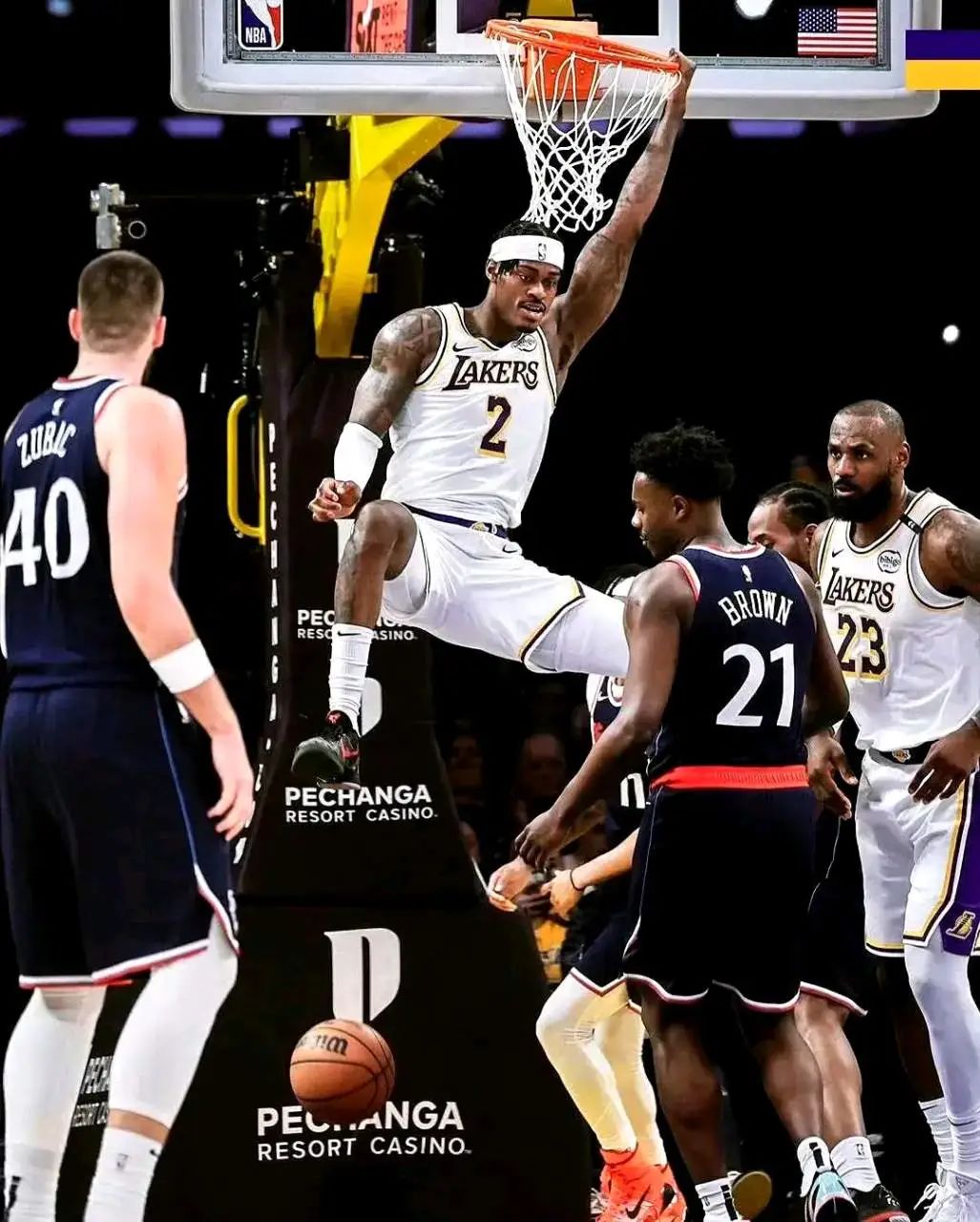 -湖人主场胜掘金，詹姆斯称赞队友表现的简单介绍